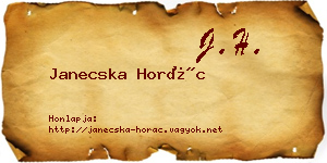 Janecska Horác névjegykártya